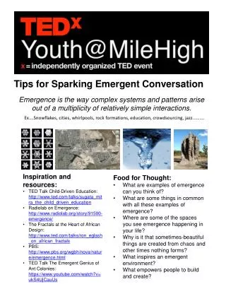 Tips for S parking Emergent Conversation