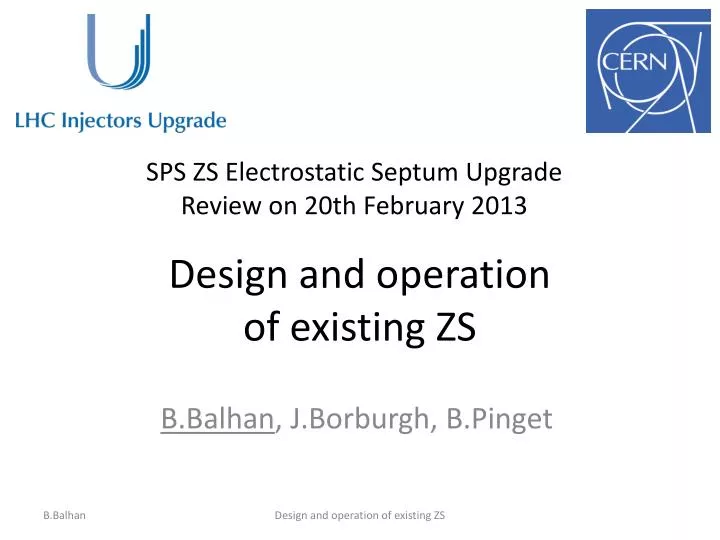 design and operation of existing zs