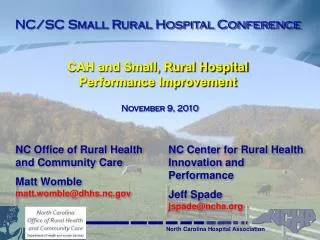 CAH and Small, Rural Hospital Performance Improvement