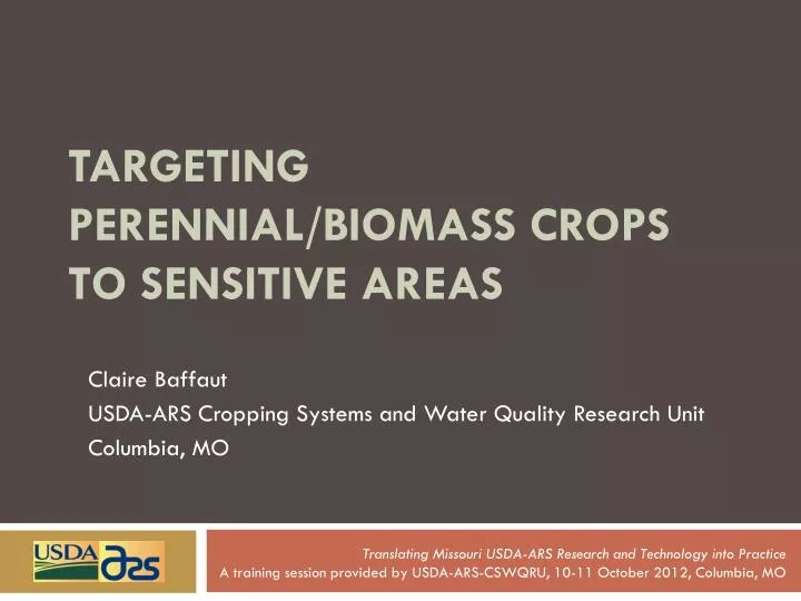 targeting perennial biomass crops to sensitive areas