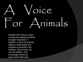 A Voice For Animals