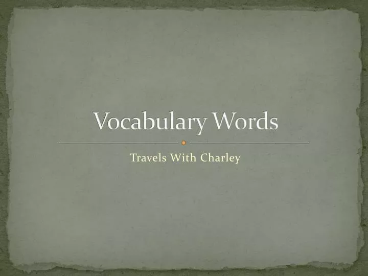 vocabulary words