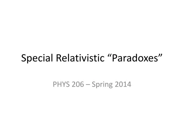 special relativistic paradoxes