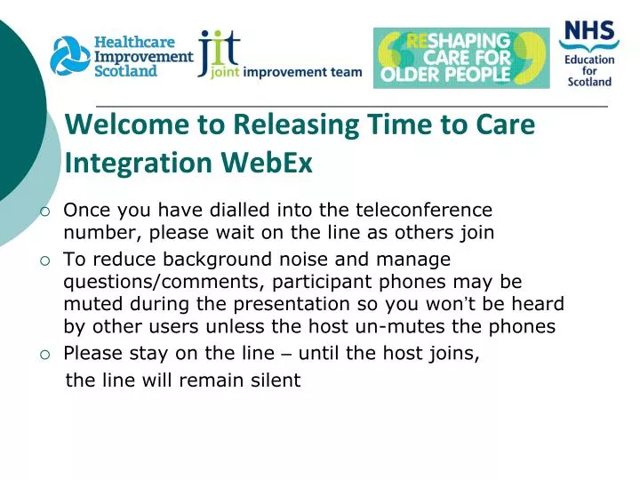welcome to releasing time to care integration webex