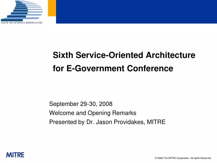 sixth service oriented architecture for e government conference