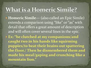 What is a Homeric Simile?