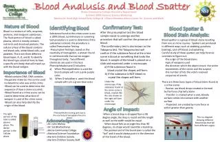 Blood Analysis and Blood Spatter
