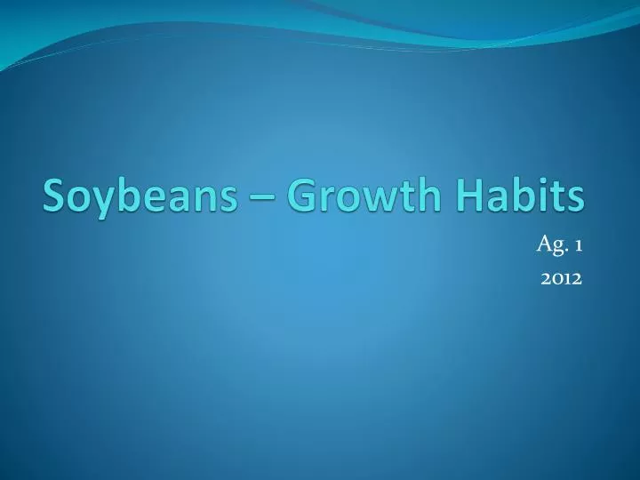 soybeans growth habits
