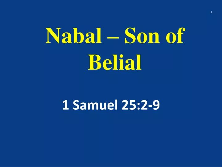 nabal son of belial