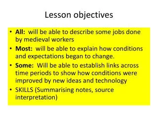 Lesson objectives