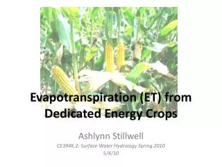 Evapotranspiration (ET) from Dedicated Energy Crops