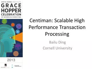 Centiman : Scalable High Performance Transaction Processing