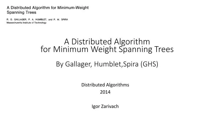 distributed algorithms 2014 igor zarivach