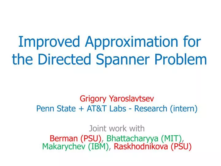improved approximation for the directed spanner problem