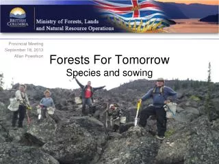 Forests For Tomorrow Species and sowing