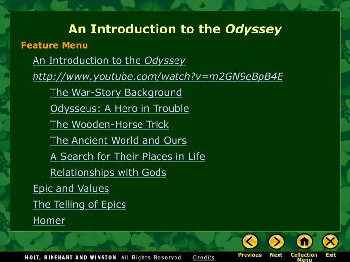 an introduction to the odyssey