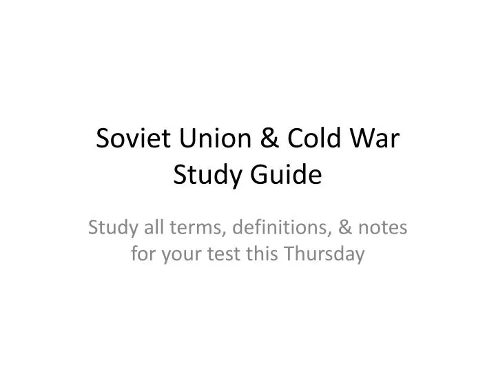 soviet union cold war study guide