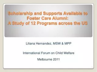 Liliana Hernandez, MSW &amp; MPP International Forum on Child Welfare