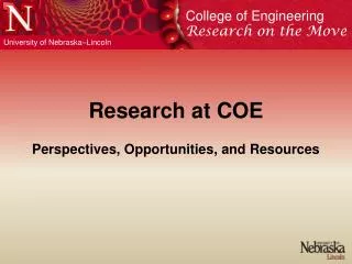 Research at COE