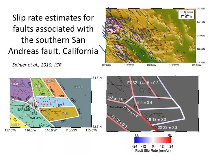 slip rate estimates for faults associated with the southern san andreas fault california