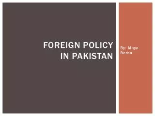 Foreign policy in Pakistan