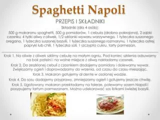 spaghetti napoli