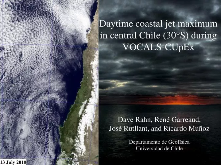 daytime coastal jet maximum in central chile 30 s during vocals cupex