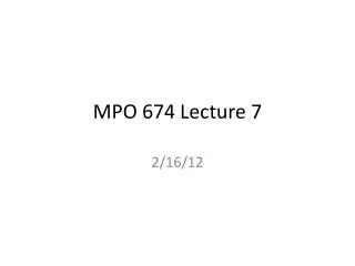 MPO 674 Lecture 7