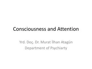 Consciousness and Attention