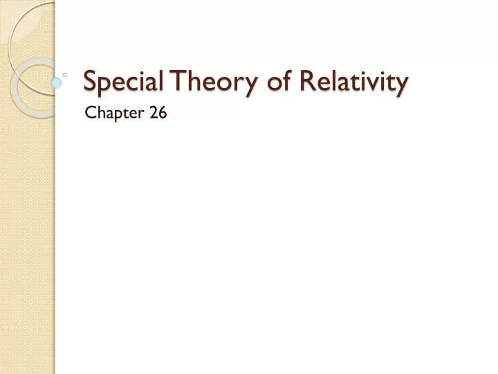 special theory of relativity