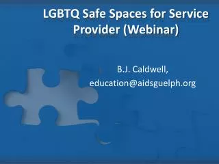 LGBTQ Safe Spaces for Service Provider (Webinar)