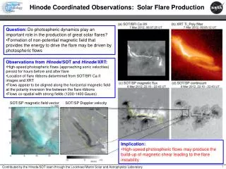 Hinode Coordinated Observations: Solar Flare Production