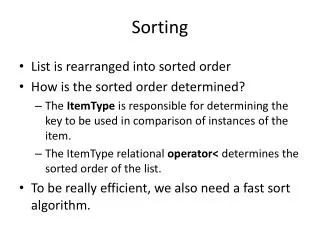 Sorting
