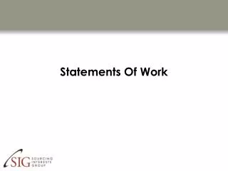 Statements Of Work