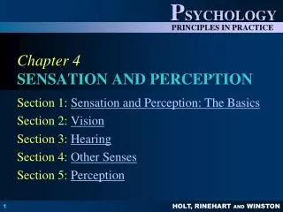 Chapter 4 SENSATION AND PERCEPTION