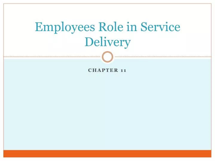 employees role in service delivery