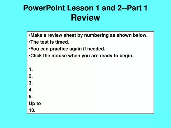 powerpoint lesson 1 and 2 part 1 review
