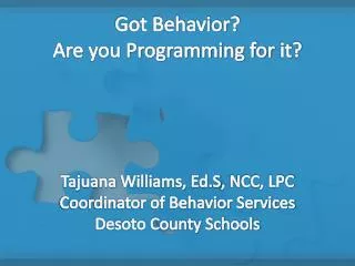 Got Behavior? Are you Programming for it ?