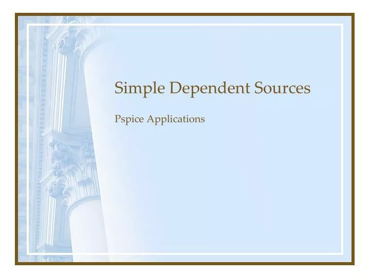 simple dependent sources