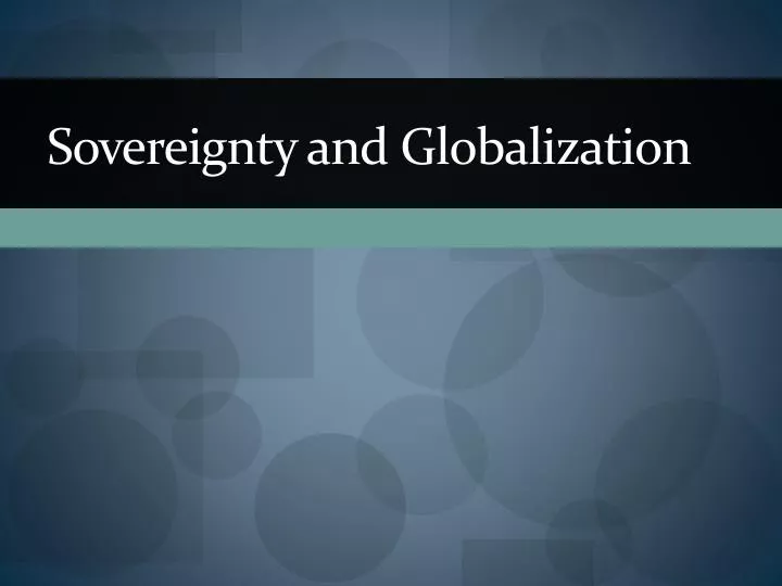 sovereignty and globalization