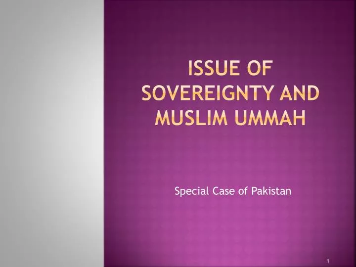 issue of sovereignty and muslim ummah