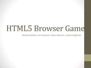 HTML5 Browser Game