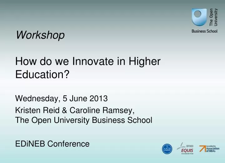 workshop how do we innovate in higher education