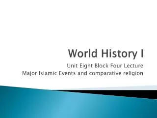 world history i