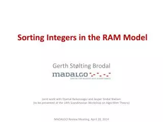 Sorting Integers in the RAM Model