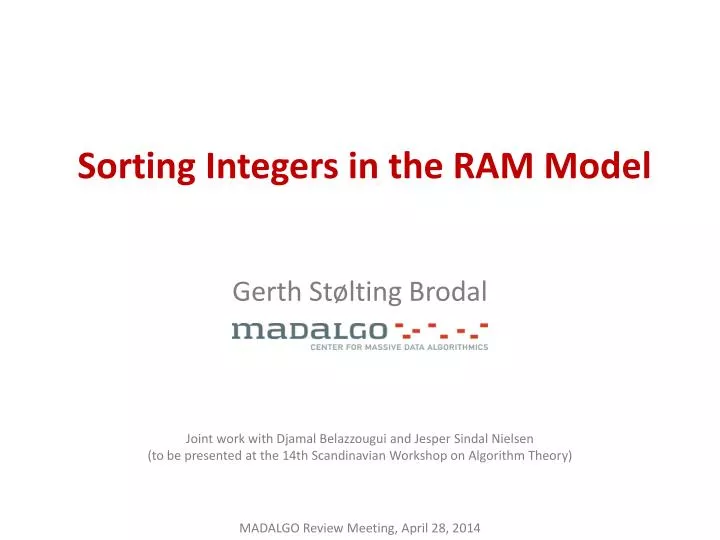 sorting integers in the ram model