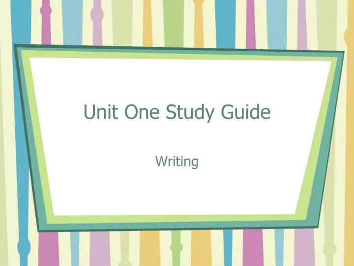 unit one study guide