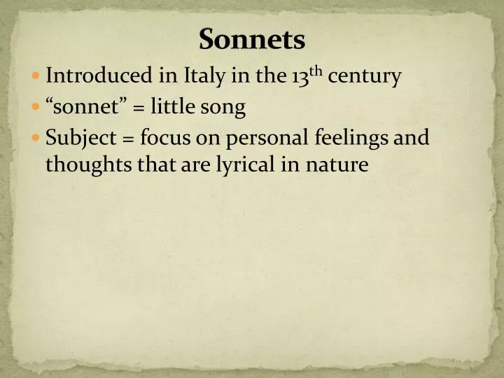 sonnets