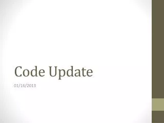 Code Update