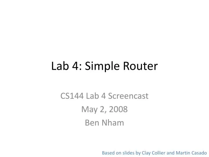lab 4 simple router